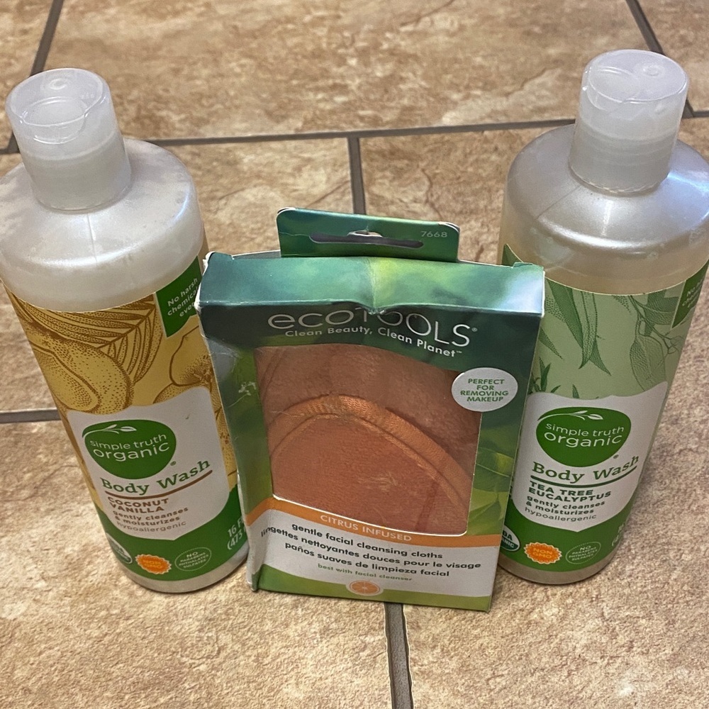 COCONUT Vanilla / Tea Tree Body Wash & Facial Cleansing Bundle Cleansing